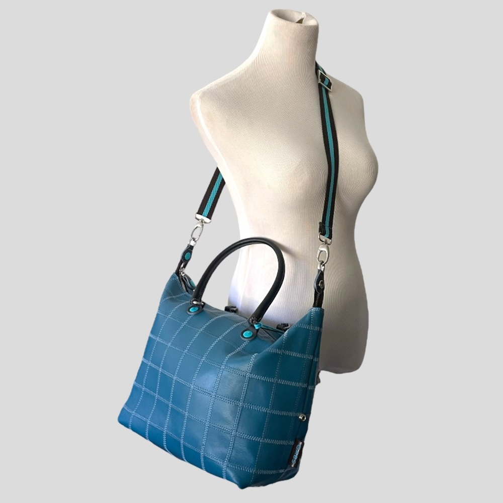 GABS G43 BORSA LEATHER PATCHWORK CONVERTIBLE CROS… - image 3